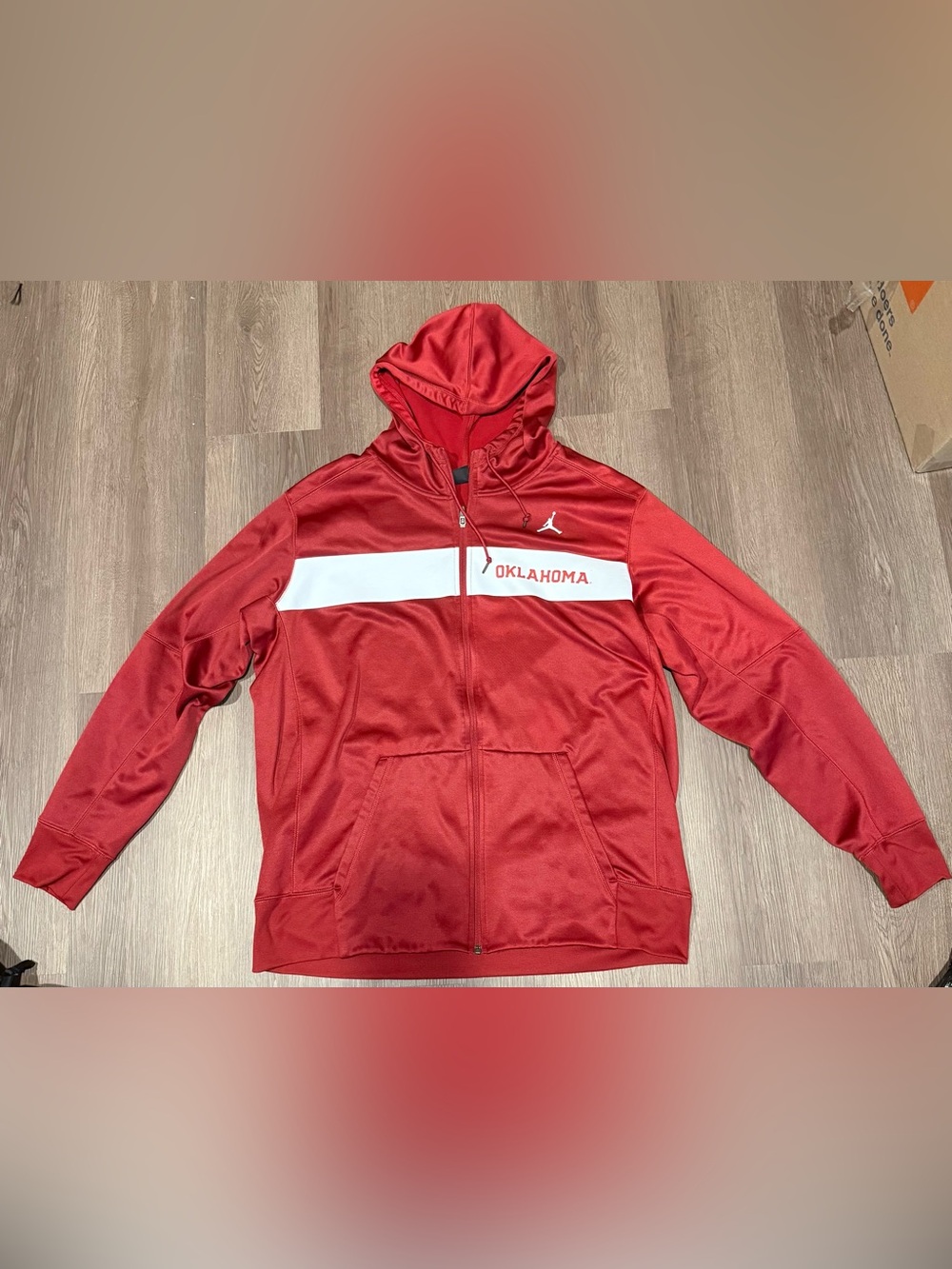 Jordan Red Hooded Full-Zip Jacket University of Oklahoma OU